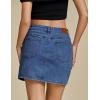 imageluvamia Jean Skirts for Women Denim High Waisted Stretchy Denim Skirt with Slit Trendy Casual Slim Fit Short SkirtsMedium Blue
