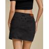 imageluvamia Jean Skirts for Women Denim High Waisted Stretchy Denim Skirt with Slit Trendy Casual Slim Fit Short SkirtsWashed Black