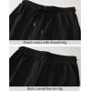 imageluvamia Sweat Shorts for Women Pull On Casual Athletic Bermuda Shorts Drawstring Cotton Long SweatShorts with PocketsBlack