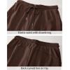 imageluvamia Sweat Shorts for Women Pull On Casual Athletic Bermuda Shorts Drawstring Cotton Long SweatShorts with PocketsBrown