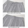 imageluvamia Sweat Shorts for Women Pull On Casual Athletic Bermuda Shorts Drawstring Cotton Long SweatShorts with PocketsHeather Grey