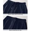imageluvamia Sweat Shorts for Women Pull On Casual Athletic Bermuda Shorts Drawstring Cotton Long SweatShorts with PocketsNavy Blue