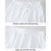 imageluvamia Sweat Shorts for Women Pull On Casual Athletic Bermuda Shorts Drawstring Cotton Long SweatShorts with PocketsWhite