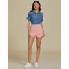 imageluvamia Jean Skorts for Woman High Waisted Pull On Trendy Casual Stretch Denim Skirt with Shorts Asymmetrical Wrap SkortCandy Pink