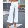 imageluvamia Wide Leg Jeans for Women Trendy High Waisted Flare Jeans Cropped Denim Pants Stretchy Baggy with Patch PocketsCream White