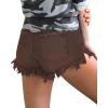 imageluvamia Women Casual High Waisted Denim Shorts Frayed Raw Hem Ripped Jeans ShortsA1 Cocoa Brown