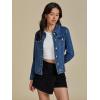 imageluvamia Womens Basic Button Down Stretch Fitted Long Sleeves Denim Jean JacketVintage Blue