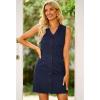 imageluvamia Womens Casual V Neck Sleeveless Jeans Button Down Denim Short DressNavy Blue