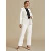 imageluvamia Womens Two Piece Sets Pants Suits Dressy Business Casual Outfits Professional Blazer Pantsuits Set Work OfficeCream White