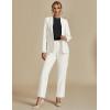 imageluvamia Womens Two Piece Sets Pants Suits Dressy Business Casual Outfits Professional Blazer Pantsuits Set Work OfficeCream White