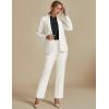 imageluvamia Womens Two Piece Sets Pants Suits Dressy Business Casual Outfits Professional Blazer Pantsuits Set Work OfficeCream White