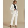imageluvamia Womens Two Piece Sets Pants Suits Dressy Business Casual Outfits Professional Blazer Pantsuits Set Work OfficeCream White