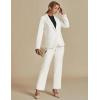 imageluvamia Womens Two Piece Sets Pants Suits Dressy Business Casual Outfits Professional Blazer Pantsuits Set Work OfficeCream White