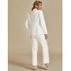 imageluvamia Womens Two Piece Sets Pants Suits Dressy Business Casual Outfits Professional Blazer Pantsuits Set Work OfficeCream White