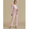 imageluvamia Womens Two Piece Sets Pants Suits Dressy Business Casual Outfits Professional Blazer Pantsuits Set Work OfficePeach Blush