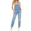 imageluvamia Womens Casual Stretch Adjustable Denim Bib Overalls Jeans Pants JumpsuitsE Lakeside Blue