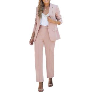 imageluvamia Womens Two Piece Sets Pants Suits Dressy Business Casual Outfits Professional Blazer Pantsuits Set Work OfficePeach Blush
