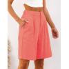 imageluvamia Bermuda Shorts for Women High Waisted Linen Dressy Casual Pleated Wide Leg Summer Shorts with Elastic WaistCoral Red