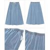 imageluvamia Denim Skirts for Women Trendy A Line Long Maxi Pull On Elastic Waist Drawstring Stretchy Jean Skirt with PocketsCool Blue