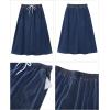 imageluvamia Denim Skirts for Women Trendy A Line Long Maxi Pull On Elastic Waist Drawstring Stretchy Jean Skirt with PocketsDark Blue