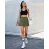 imageluvamia Skorts for Woman High Waisted Pull On Elastic Waist Cargo Pockets Quick Dry Hiking Tennis Sports Skirt ShortsArmy Green