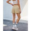 imageluvamia Skorts for Woman High Waisted Pull On Elastic Waist Cargo Pockets Quick Dry Hiking Tennis Sports Skirt ShortsBeige