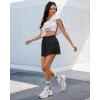 imageluvamia Skorts for Woman High Waisted Pull On Elastic Waist Cargo Pockets Quick Dry Hiking Tennis Sports Skirt ShortsBlack