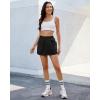 imageluvamia Skorts for Woman High Waisted Pull On Elastic Waist Cargo Pockets Quick Dry Hiking Tennis Sports Skirt ShortsBlack