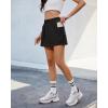 imageluvamia Skorts for Woman High Waisted Pull On Elastic Waist Cargo Pockets Quick Dry Hiking Tennis Sports Skirt ShortsBlack