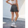 imageluvamia Skorts for Woman High Waisted Pull On Elastic Waist Cargo Pockets Quick Dry Hiking Tennis Sports Skirt ShortsDark Gray