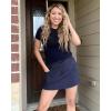 imageluvamia Skorts for Woman High Waisted Pull On Elastic Waist Cargo Pockets Quick Dry Hiking Tennis Sports Skirt ShortsDark Sapphire