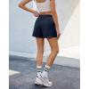 imageluvamia Skorts for Woman High Waisted Pull On Elastic Waist Cargo Pockets Quick Dry Hiking Tennis Sports Skirt ShortsDark Sapphire