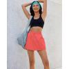imageluvamia Skorts for Woman High Waisted Pull On Elastic Waist Cargo Pockets Quick Dry Hiking Tennis Sports Skirt ShortsSpiced Coral