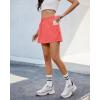 imageluvamia Skorts for Woman High Waisted Pull On Elastic Waist Cargo Pockets Quick Dry Hiking Tennis Sports Skirt ShortsSpiced Coral