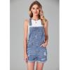 imageluvamia Womens Ripped Short Overalls Adjustable Denim Bib Overall Shorts RomperClassic Blue