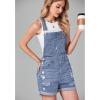 imageluvamia Womens Ripped Short Overalls Adjustable Denim Bib Overall Shorts RomperClassic Blue