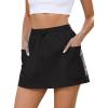 imageluvamia Skorts for Woman High Waisted Pull On Elastic Waist Cargo Pockets Quick Dry Hiking Tennis Sports Skirt ShortsBlack