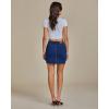 imageluvamia Jean Skirts for Women Denim High Waisted Trendy Stretchy Mini Button Front Short Pencil Skirt with Patch PocketsDarkness Blue