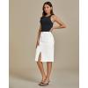 imageluvamia Jean Skirts for Women Denim Trendy Summer Casual Stretchy High Waisted Midi Below Knee Pencil Skirt with SlitCream White