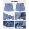 imageluvamia Jean Skorts for Woman Trendy High Waisted Stretchy Denim Skirt with Shorts Casual Patch Pocket Mini Skort SkirtsBay Blue