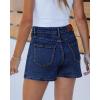 imageluvamia Jean Skorts for Woman Trendy High Waisted Stretchy Denim Skirt with Shorts Casual Patch Pocket Mini Skort SkirtsClassic Blue
