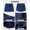 imageluvamia Jean Skorts for Woman Trendy High Waisted Stretchy Denim Skirt with Shorts Casual Patch Pocket Mini Skort SkirtsClassic Blue