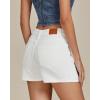imageluvamia Jean Skorts for Woman Trendy High Waisted Stretchy Denim Skirt with Shorts Casual Patch Pocket Mini Skort SkirtsCream White