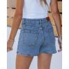 imageluvamia Jean Skorts for Woman Trendy High Waisted Stretchy Denim Skirt with Shorts Casual Patch Pocket Mini Skort SkirtsMedium Blue
