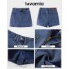 imageluvamia Jean Skorts for Woman Trendy High Waisted Stretchy Denim Skirt with Shorts Casual Patch Pocket Mini Skort SkirtsReef Blue