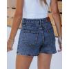 imageluvamia Jean Skorts for Woman Trendy High Waisted Stretchy Denim Skirt with Shorts Casual Patch Pocket Mini Skort SkirtsReef Blue