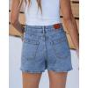 imageluvamia Jean Skorts for Woman Trendy High Waisted Stretchy Denim Skirt with Shorts Casual Patch Pocket Mini Skort SkirtsRoadknight Blue