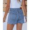 imageluvamia Jean Skorts for Woman Trendy High Waisted Stretchy Denim Skirt with Shorts Casual Patch Pocket Mini Skort SkirtsRoadknight Blue