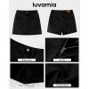 imageluvamia Jean Skorts for Woman Trendy High Waisted Stretchy Denim Skirt with Shorts Casual Patch Pocket Mini Skort SkirtsWashed Black