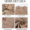 imageluvamia Linen Vest for Women Trendy Sleeveless Tie Front Tops Summer Casual Top Waistcoat Suit Vests with PocketsCamel